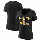 Boston Bruins Logo Athletic Women's Arch Victory V-Neck T-Shirt - Black | US 2001552694