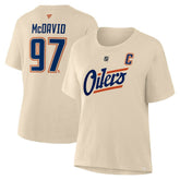 Connor McDavid Edmonton Oilers Fanatics Women's Alternate Name & Number T-Shirt - Beige | US 2001569333