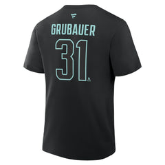 Philipp Grubauer Seattle Kraken Fanatics Authentic Stack Name & Number T-Shirt - Black | US 2001569442