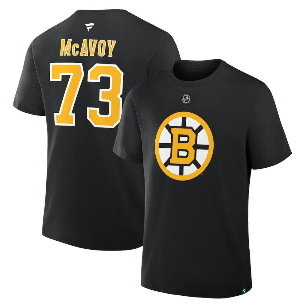 Charlie McAvoy Boston Bruins Fanatics Authentic Stack Name & Number T-Shirt - Black | US 2001569531