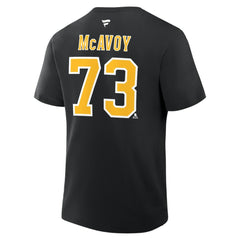 Charlie McAvoy Boston Bruins Fanatics Authentic Stack Name & Number T-Shirt - Black | US 2001569531