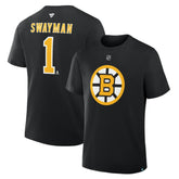 Jeremy Swayman Boston Bruins Fanatics Authentic Stack Name & Number T-Shirt - Black | US 2001569533