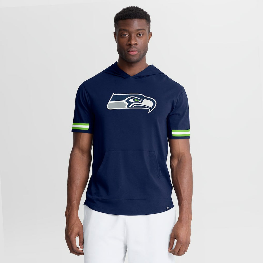 Seattle Seahawks Optimal Play Short Sleeve Hooded T-Shirt - College Navy T-shirts