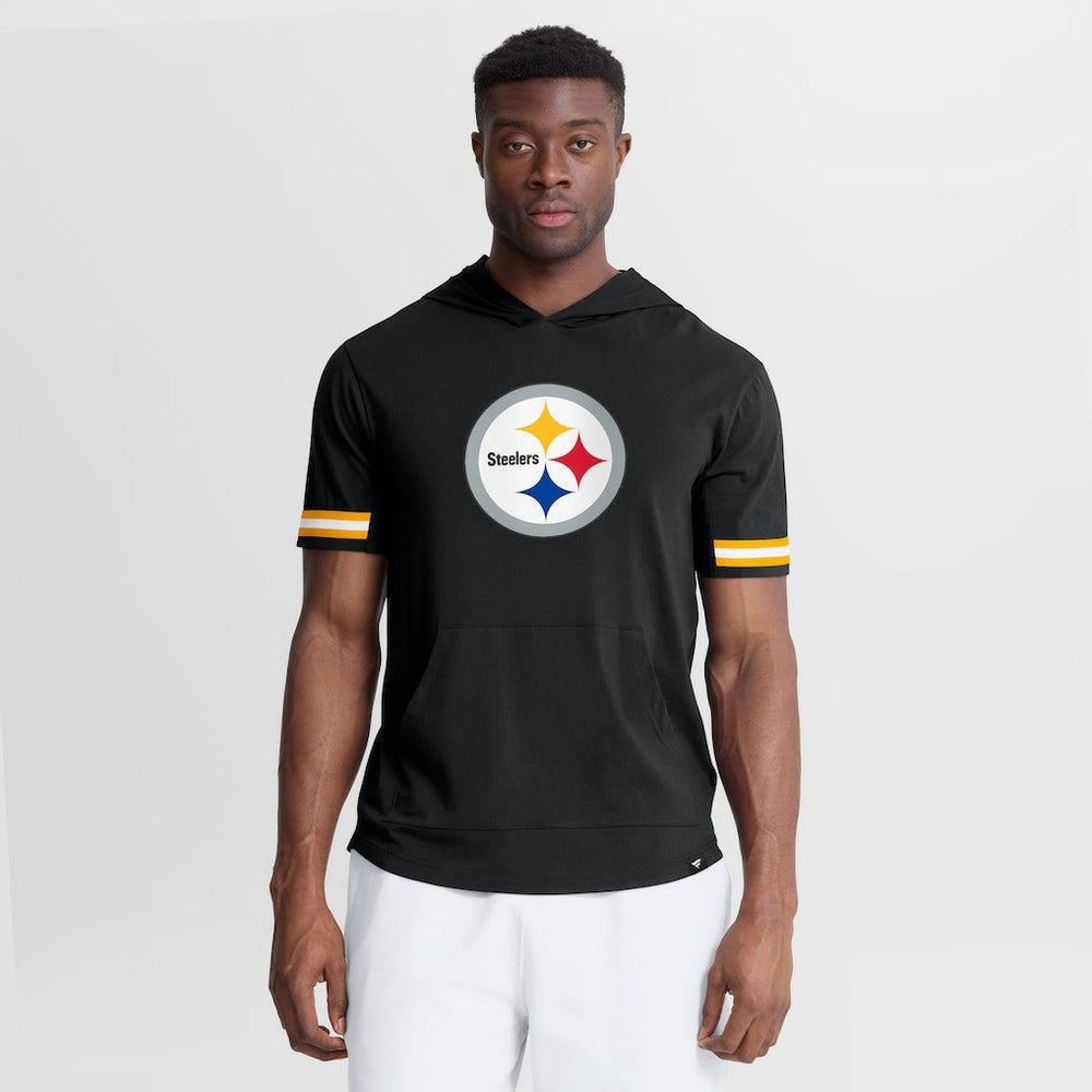 Pittsburgh Steelers Optimal Play Short Sleeve Hooded T-Shirt - Black T-shirts