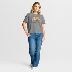 Minnesota Vikings Women's Overplayed Tribute Tri-Blend Boxy T-Shirt - Heather Gray T-shirts