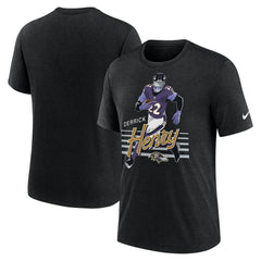 Derrick Henry Baltimore Ravens Player Graphic T-Shirt - Heather Black T-shirts