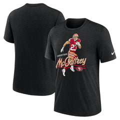 Christian McCaffrey San Francisco 49ers Player Graphic T-Shirt - Heather Black T-shirts