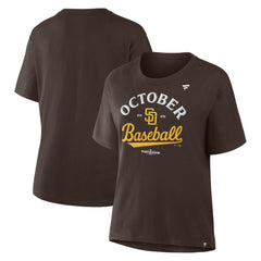 San Diego Padres Women's 2025 MLB Postseason Locker Room T-Shirt - Brown T-shirts