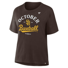 San Diego Padres Women's 2025 MLB Postseason Locker Room T-Shirt - Brown T-shirts