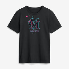 Miami Marlins Nike City Connect Large Logo T-Shirt - Black T-shirts
