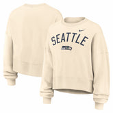 Seattle Seahawks Women's Oversized High Hip Legacy Arch Phoenix Fleece Sweatshirt - Natural Sweatshirts