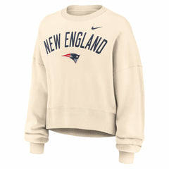 New England Patriots Women's Oversized High Hip Legacy Arch Phoenix Fleece Sweatshirt - Natural Sweatshirts