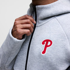 Philadelphia Phillies Nike Tech Fleece Raglan Full-Zip Windrunner Hoodie - Heather Gray Hoodies