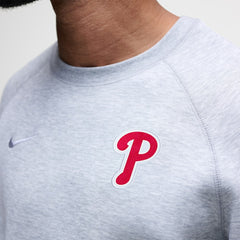 Philadelphia Phillies Nike Tech Fleece Raglan Sweatshirt - Heather Charcoal Sweatshirts