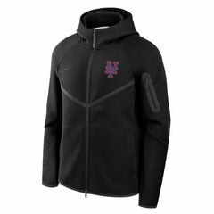 New York Mets Nike Tech Fleece Raglan Full-Zip Windrunner Hoodie - Black Hoodies