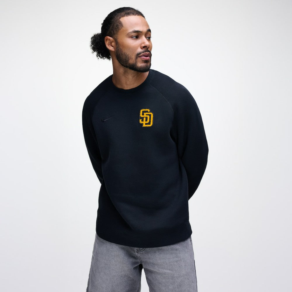 San Diego Padres Nike Tech Fleece Raglan Sweatshirt - Black Sweatshirts