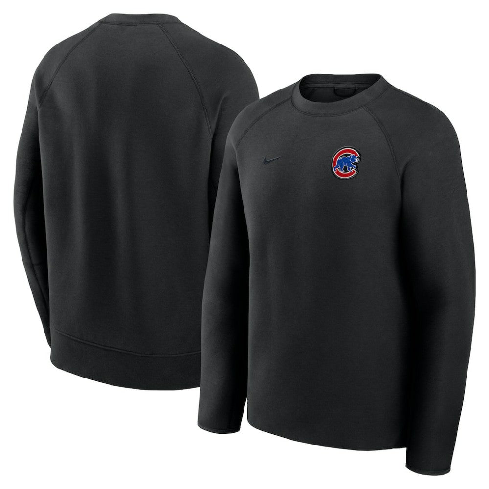 Chicago Cubs Nike Tech Fleece Raglan Sweatshirt - Black Sweatshirts