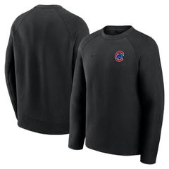 Chicago Cubs Nike Tech Fleece Raglan Sweatshirt - Black Sweatshirts