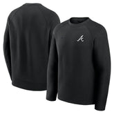 Atlanta Braves Nike Tech Fleece Raglan Sweatshirt - Black Sweatshirts