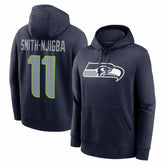 Jaxon Smith-Njigba Seattle Seahawks Name & Number Fleece Hoodie - Navy Hoodies