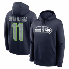 Jaxon Smith-Njigba Seattle Seahawks Name & Number Fleece Hoodie - Navy Hoodies