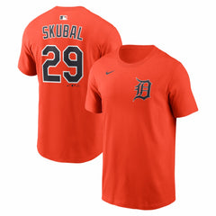 Tarik Skubal Detroit Tigers Nike Name & Number T-Shirt - Orange T-shirts