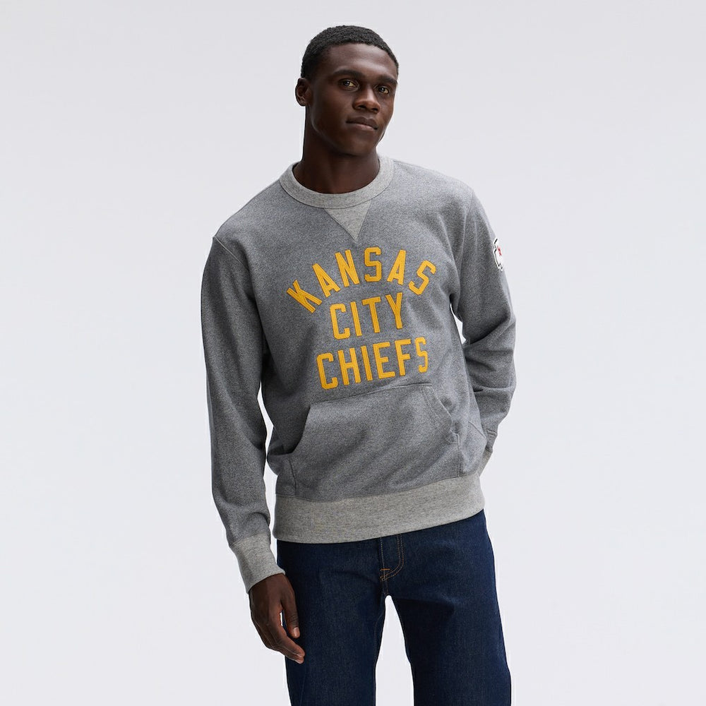 Kansas City Chiefs IconicFleece Pocket Sweatshirt - Athletic Heather Gray Sweatshirts