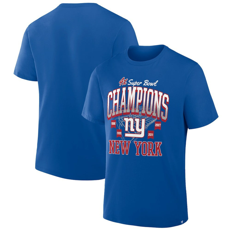 New York Giants 4x Super Bowl Champions T-Shirt - Royal T-shirts