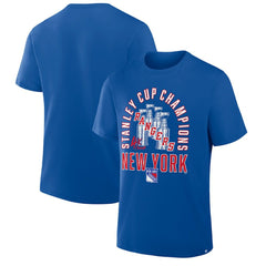 New York Rangers Fanatics 4x Stanley Cup Champions T-Shirt - Blue | US 2001634912