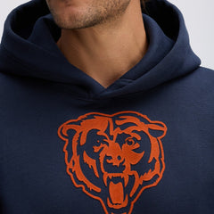 Chicago Bears IconicFleece Flocked Hoodie - Navy Hoodies