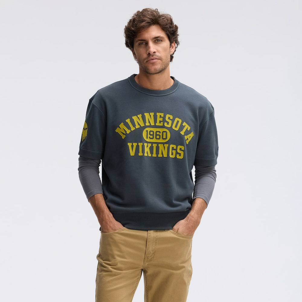 Minnesota Vikings IconicFleece Short Sleeve Sweatshirt - Charcoal Sweatshirts