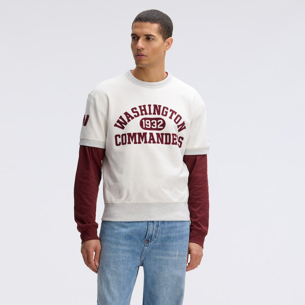 Washington Commanders IconicFleece Short Sleeve Sweatshirt - Oatmeal Sweatshirts