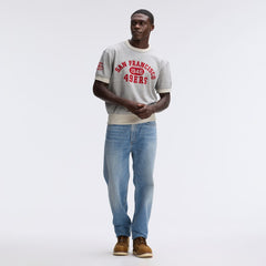 San Francisco 49ers IconicFleece Short Sleeve Sweatshirt - Heather Gray Sweatshirts