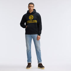 Pittsburgh Steelers IconicFleece Flocked Hoodie - Black Hoodies