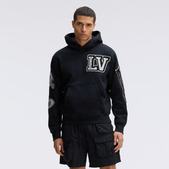 Las Vegas Raiders IconicFleece Letterman Hoodie - Black Hoodies