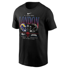 Los Angeles Rams vs. Jacksonville Jaguars International Games London 2025 T-Shirt - Black T-shirts