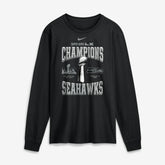 Seattle Seahawks Super Bowl LX Champions Locker Room Trophy Collection Long Sleeve T-Shirt - Black T-shirts