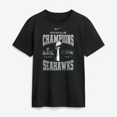 Seattle Seahawks Super Bowl LX Champions Locker Room Trophy Collection Replica Tall T-Shirt - Black T-shirts