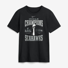 Seattle Seahawks Super Bowl LX Champions Locker Room Trophy Collection Replica Tall T-Shirt - Black T-shirts