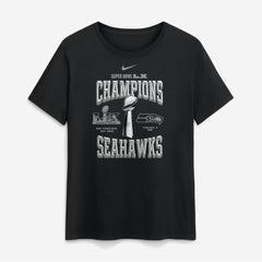 Seattle Seahawks Women's Super Bowl LX Champions Locker Room Trophy Collection T-Shirt - Black T-shirts