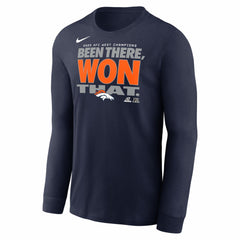 Denver Broncos 2025 AFC West Division Champions Locker Room Trophy Collection Long Sleeve T-Shirt - Navy T-shirts