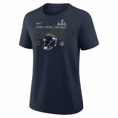 Seattle Seahawks Women's 2025 NFC Champions Helmet T-Shirt - College Navy T-shirts