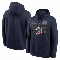 New England Patriots 2025 AFC Champions Glory Shield Hoodie - Navy Hoodies