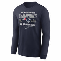New England Patriots 2025 AFC Champions Team Nation Long Sleeve T-Shirt - Navy T-shirts
