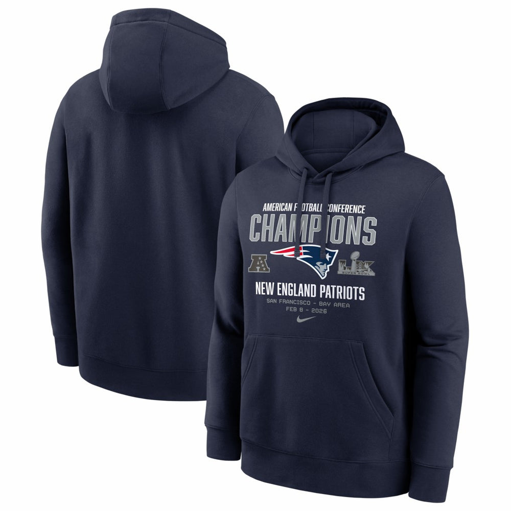 New England Patriots 2025 AFC Champions Team Nation Hoodie - Navy Hoodies