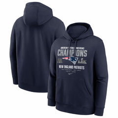 New England Patriots 2025 AFC Champions Team Nation Hoodie - Navy Hoodies