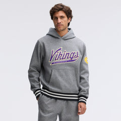 Minnesota Vikings IconicFleece Tipped Hoodie - Athletic Heather Gray Hoodies