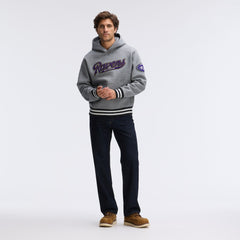 Baltimore Ravens IconicFleece Tipped Hoodie - Athletic Heather Gray Hoodies