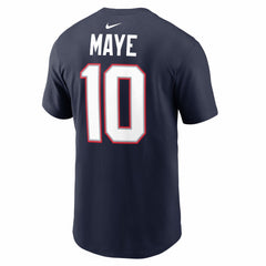 Drake Maye New England Patriots Super Bowl LX Patch Name & Number T-Shirt - Navy T-shirts