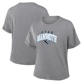Utah Mammoth Fanatics Women's Tribute Tri-Blend Boxy T-Shirt - Heather Gray | US 2001700596